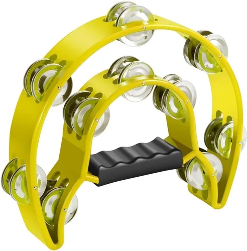 Vista 9 de Flexzion Pandereta Half Moon para adultos con jingles de doble fila, color Verde