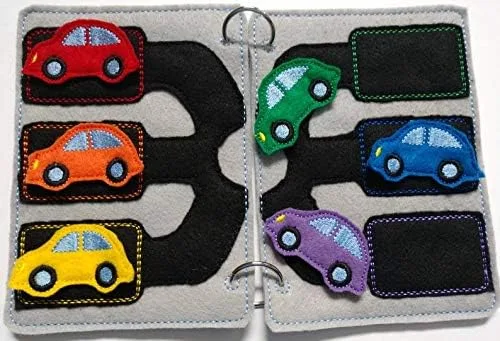 Vista 3 de Learn to Match Car Colors Quiet Book Page for Toddlers