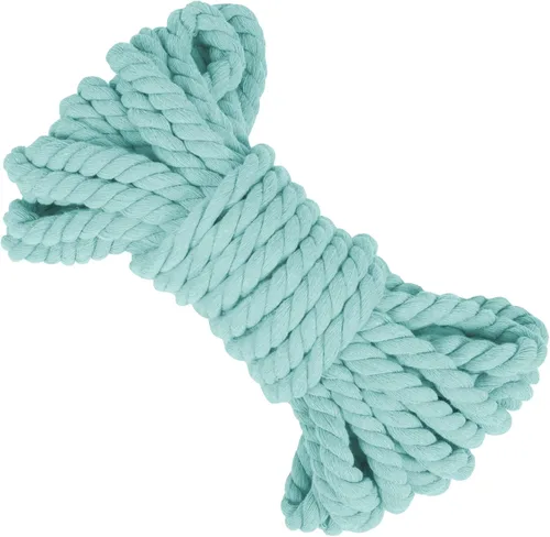 Vista 27 de Cuerda de macramé gruesa de 0.315 in x 32.8 pies, cuerda de algodón trenzada de algodón natural, 3 capas para colgar en la pared, para colgar