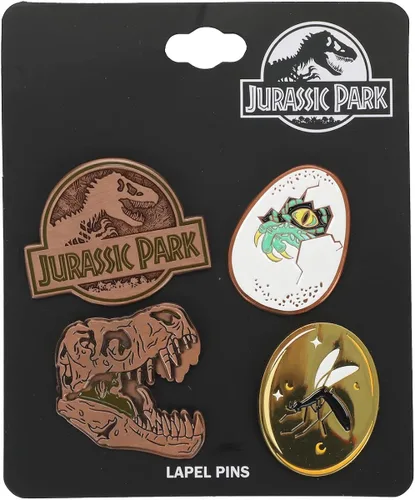 Vista 7 de Bioworld Jurassic Park - Juego de 4 pines esmaltados, Multi colorido