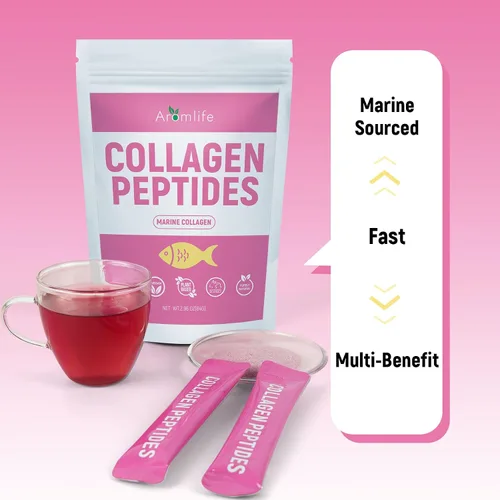 Vista 4 de Aromlife Péptidos de colágeno para mujeres, sin aglomeración, 14 días de péptidos de colágeno en polvo para piel, cabello, uñas y digestivo, sabor a