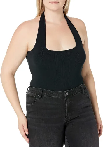 Vista 6 de The Drop Greta - Suéter ajustado con cuello cuadrado para mujer
