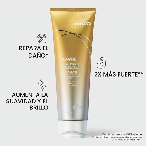 Vista 3 de Joico K-PAK Daily Reconstructing Conditioner For Damaged Hair Restore Shine Smooth & Detangle Eliminate Static With Keratin & Guajava
