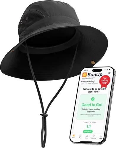 Vista 12 de GearTOP Wide Brim Sun Hat for Men & Women, UPF 50+ Fishing Hat with Detachable Neck Flap & Face Cover Gardening Boonie Sunhat
