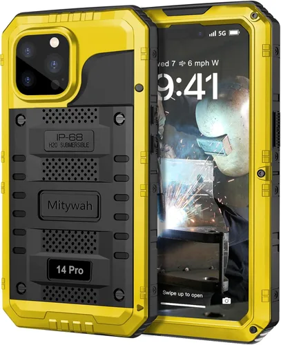 Vista 35 de Mitywah Funda impermeable para iPhone 7/iPhone 8 / iPhone SE 2020, funda de metal resistente de grado militar, protección de cuerpo completo