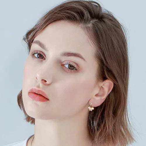 Vista 5 de Jazryn Butterfly Hoop Earrings, Cat's Eye Gemstone Huggie Earrings for Teen Girls, 14k Gold Plated Dangle Earrings for Women