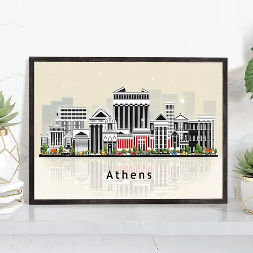 Vista 41 de Pera Print ADANA - Póster de Adana Turquía, ilustración de horizonte urbano de ciudad, póster moderno de pavo, impresión de paisaje urbano y punto