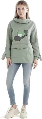 Vista 4 de RGOSME Sudadera con capucha de rana para niñas y adolescentes, sudadera con capucha gráfica de gran tamaño para mujer, sudadera para disfraz
