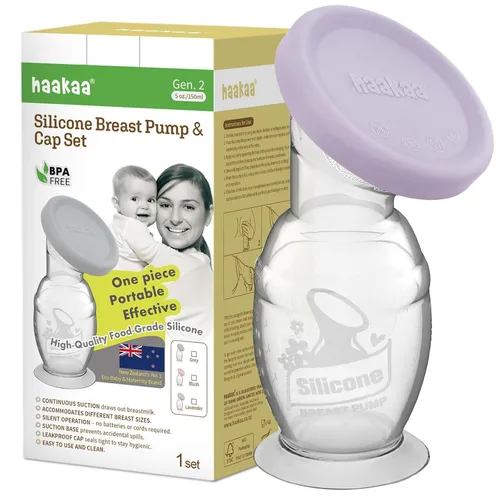 Vista 10 de Haakaa Extractor de leche manual con base de 4 fl oz/3.4 fl oz+tapa (rubor), Gen.2
