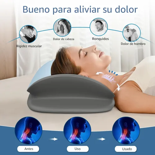 Vista 2 de Olumoon Almohada cervical para el cuello – Almohadas ergonómicas de contorno de espuma viscoelástica para dormir de lado, espalda y estómago
