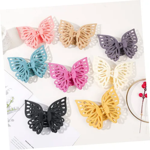 Vista 6 de 8 pinzas para el cabello de mariposas, pinzas grandes para mujeres y niñas, accesorios únicos para el cabello para fiestas y uso diario, pinzas