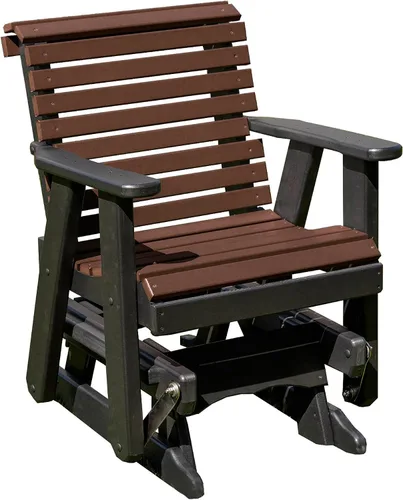 Vista 29 de Aruba Blue-Poly Lumber Roll Back 2 pies Glider Everlasting - Fabricado en Estados Unidos - Amish Crafted Aruba en negro