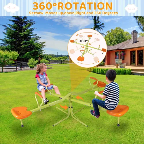 Vista 4 de Equipo de juegos de patio para niños, balancín giratorio con rotación de 360 grados, diversión al aire libre para niños, niños pequeños, niños