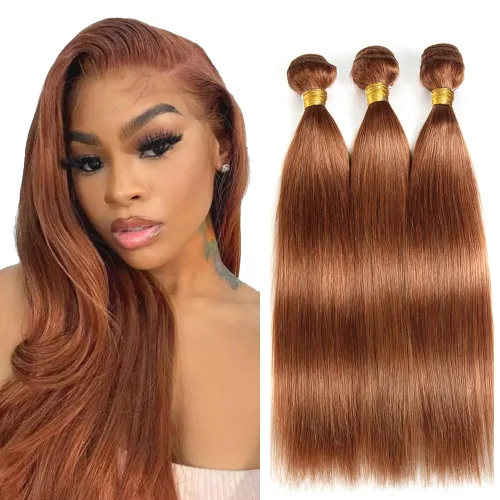 Vista 36 de 300g 1B27 Human Hair Bundles Honey Blonde Bundles Human Hair 10A Brazilian Virgin Remy Hair Extensions 8 10 12 Inch