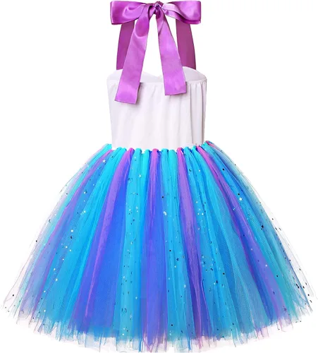 Vista 6 de KAKALVER Mermaid Costume for Girls Mermaid Dress LED Light Up for Mermaid Birthday Decorations Halloween Dress Up Gifts