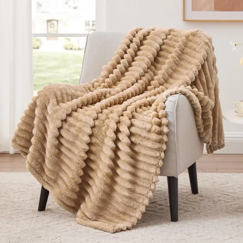 Vista 37 de EXQ Home Manta suave y suave de forro polar, acogedora y ligera para sofá o cama, manta de franela cálida y mullida para todas las estaciones
