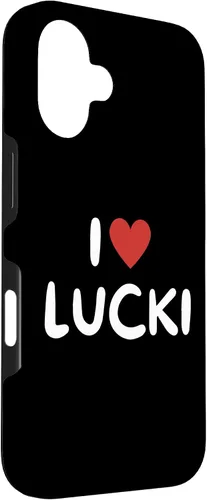 Vista 3 de Funda con corazón rojo para iPhone 16 I Love Lucki