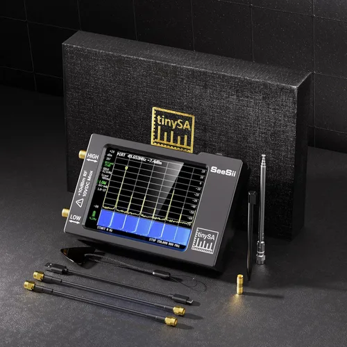 Vista 9 de Analizador de espectro portátil TinySA, SEESII actualizado V0.3.1 analizador de frecuencia pequeño portátil de mano de 100kHz a 960MHz entrada