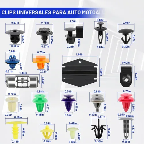 Vista 5 de MOTOALL 500 piezas universales mixtas de nailon para parachoques de automóvil, panel de parachoques, cubierta de motor, retenedor, remache, clips