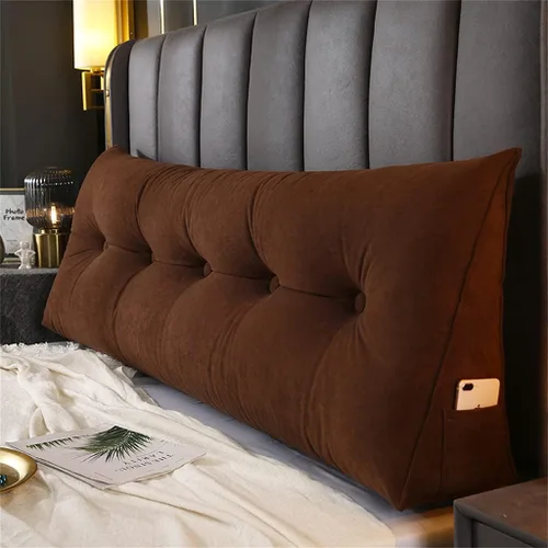 Vista 7 de Almohada triangular grande de cuña de lectura, cojín para cabecero de cama, cojín para cabecero, cojín para cama individual, matrimonial, Queen, Azul