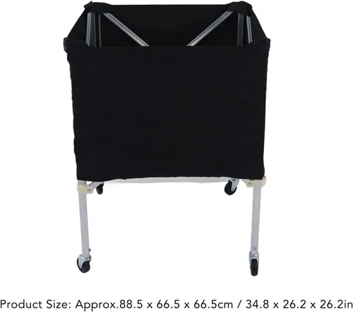 Vista 6 de Carrito de almacenamiento de bolas plegable, organizador deportivo con ruedas para baloncesto, fútbol, voleibol, capacidad de 8 bolas, portátil