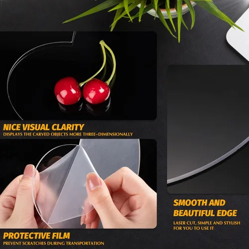 Vista 3 de 6 piezas de lámina acrílica transparente de 2 mm de espesor con película LED para base de luz LED, pantalla transparente con película protectora
