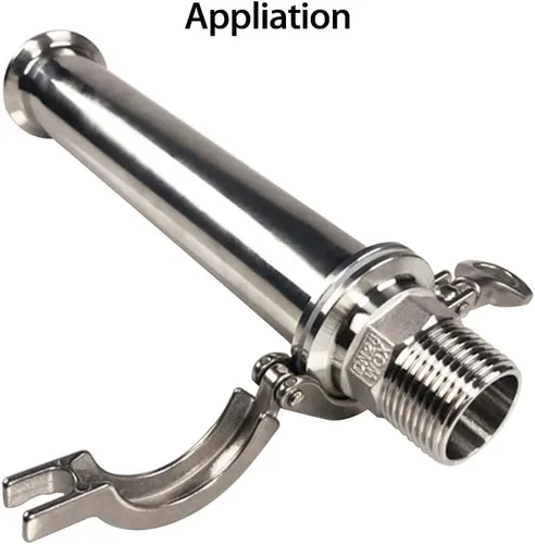 Vista 5 de Tubo de carrete sanitario Tri Clamp Tube 2 pulgadas de longitud con 1.5 pulgadas Tri Clamp 1.988 in Férula Brida 304 Tubo redondo sin costura
