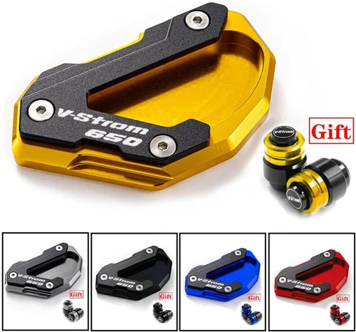 Vista 2 de Para Suzuki para V-Strom 650/XT para VSTROM 650 para DL650 Accesorios Soporte lateral con placa de soporte ampliada y placa de soporte de cubierta
