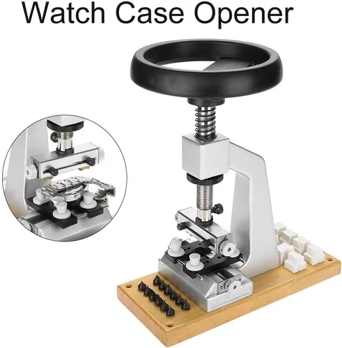 Vista 5 de Focket Abridor de caja de reloj, herramienta de reparación de reloj con rosca 5700, herramienta de reparación de reloj de pulsera con 6 troqueles