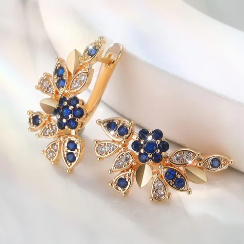 Vista 6 de Aretes de oro de 18 quilates para mujer, de moda, aretes de mariposa para mujer, arracadas de oro hipoalergénicos