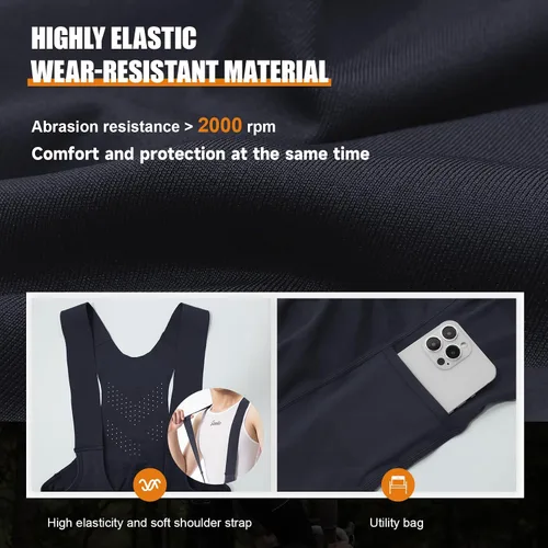 Vista 4 de Santic Pantalones largos de ciclismo para hombre, con bolsillo acolchado 4D