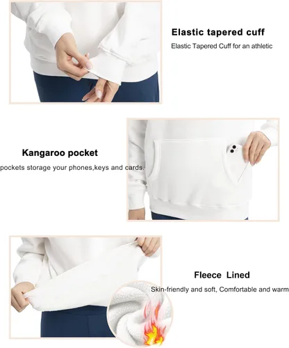 Vista 5 de THE GYM PEOPLE Sudadera con capucha de gran tamaño para mujer, ajuste holgado, forro polar suave, con bolsillos