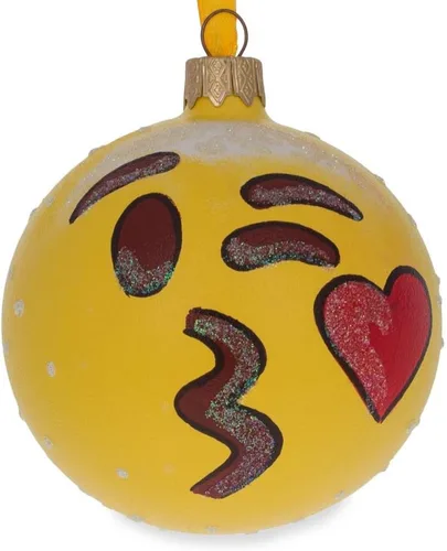 Vista 5 de Cheeky Wink and Kiss - Bola de cristal con expresiones faciales, adorno navideño de 3.25 pulgadas