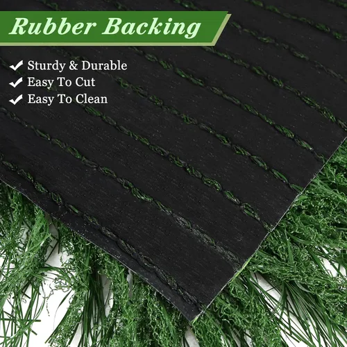 Vista 5 de XLX TURF Manteles Individuales Cuadrados Verdes de Césped Artificial para Centro de Mesa de Fiesta con Tema de Golf, Decoración de Primavera