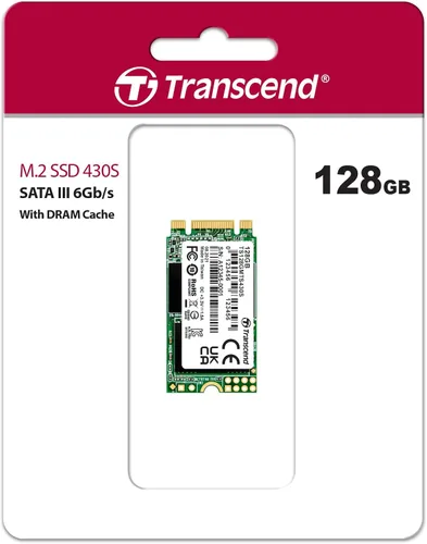 Vista 2 de Transcend SSD SATA III M.2 2242 de 128 GB, llave MTS430S B+M con caché DRAM, hasta 560 MB/s, SSD interno 3D TLC NAND