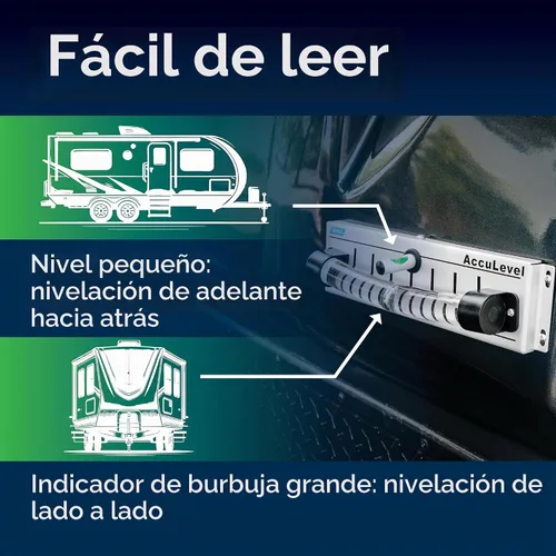 Vista 4 de Camco Camper/RV AccuLevel - Cuenta con nivelación de caravana delantera a trasera y de lado a lado, fácil de instalar (25563)