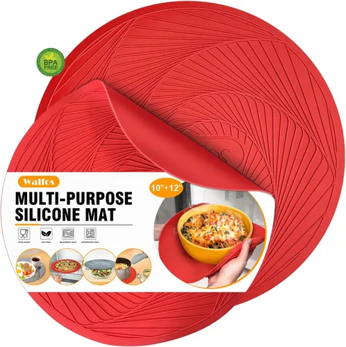 Vista 22 de Walfos Salvamanteles grandes de silicona de 16 x 12 pulgadas, salvamanteles para ollas y sartenes calientes, resistentes al calor, almohadillas