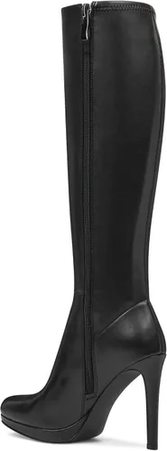 Vista 3 de Modatope Botas altas hasta la rodilla para mujer, botas de plataforma con punta puntiaguda, botas altas de tacón alto de aguja de 4 pulgadas, botas