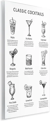 Vista 2 de Stupell Industries Classic Cocktails Mixed Drinks Kitchen Bar Cartel de letrero con letras y forrado, 10 x 15 pulgadas, placa de pared