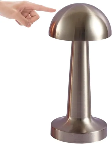 Vista 9 de Lámpara de mesa táctil de noche, luz nocturna recargable inalámbrica, funciona con pilas, lámpara de escritorio LED con 3 niveles de brillo para Oro