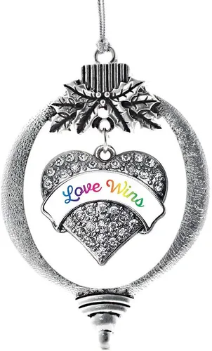 Vista 236 de Inspired Silver Adornos festivos de dije de corazón pave de plata con circonitas cúbicas