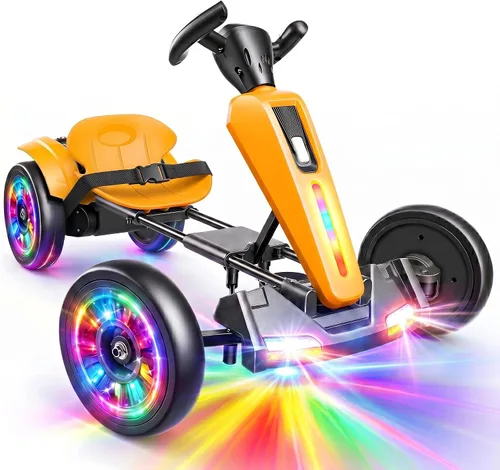 Vista 8 de Hikole Go Kart eléctrico de 12 V para niños a partir de 3 años, plegable Azul