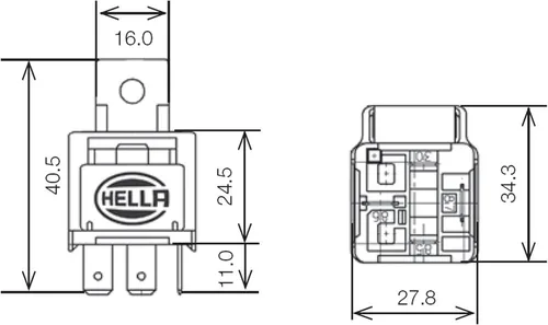 Vista 4 de HELLA 003530041 Relé ISO SPST de 12 V/25 amperios Mini con fusible y soporte de 25 amperios