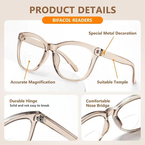 Vista 4 de EASY READ Bifocal Reading Glasses for Women,Blue Light Blocking Computer Readers,Stylish Anti Glare Women Eyeglasses