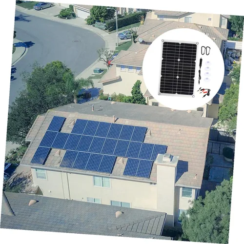 Vista 4 de BESPORTBLE Kit de panel solar portátil de CC con puertos USB duales y controlador de carga para mantenimiento de batería de barco de camping RV