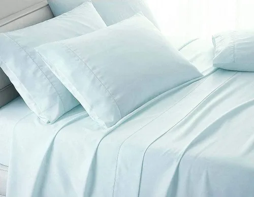 Vista 9 de LaxLinen Sábanas Aqua Solid Full, 1 sábana bajera de bolsillo extra profundo para colchones de 18 a 21 pulgadas, calidad egipcia elástica, 600 hilos