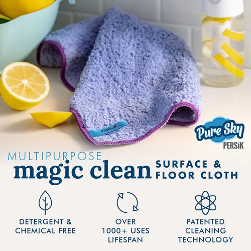 Vista 3 de Pure-Sky Magic Deep Clean - Paño de Limpieza Profunda – SOLO AÑADE Agua, No Se Necesitan Detergentes - Paño de Microfibra Ultra Multiusos - Se