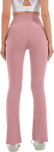 Vista 125 de HEGALY Pantalones de yoga acampanados para mujer, leggings cruzados, suaves, de cintura alta, pantalones casuales de entrenamiento con corte de bota