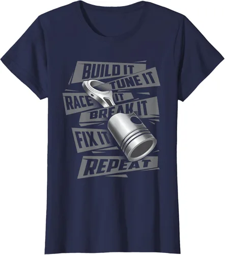 Vista 41 de Build It Tune It Race It Break It - Camiseta para entusiastas de los coches de carreras, talla S Negro