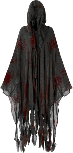 Vista 13 de Fourluoo Capa con capucha de la parca de Halloween para hombres y mujeres Blanco